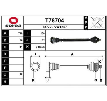 Hnací hřídel EAI T78704
