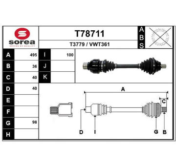Hnací hřídel EAI T78711