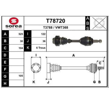 Hnací hřídel EAI T78720