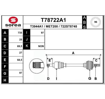 Hnací hřídel EAI T78722A1