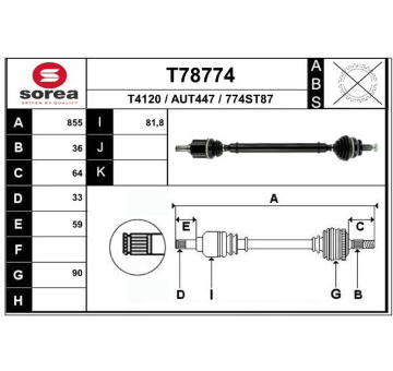 Hnací hřídel EAI T78774