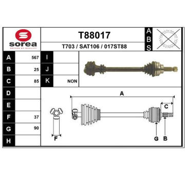 Hnací hřídel EAI T88017