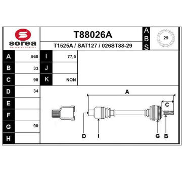 Hnací hřídel EAI T88026A