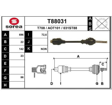 Hnací hřídel EAI T88031