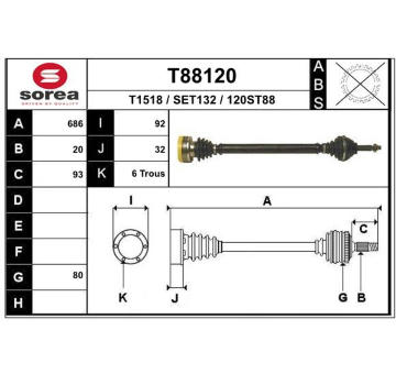 Hnací hřídel EAI T88120
