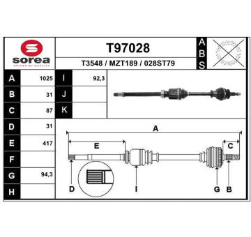 Hnací hřídel EAI T97028