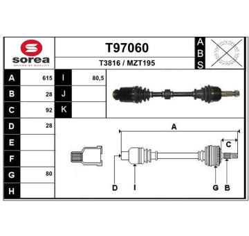 Hnací hřídel EAI T97060