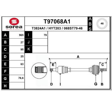 Hnací hřídel EAI T97068A1