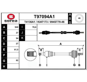 Hnací hřídel EAI T97094A1
