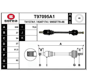 Hnací hřídel EAI T97095A1