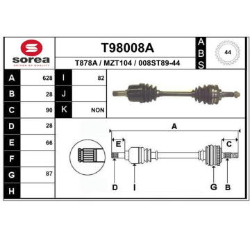 Hnací hřídel EAI T98008A