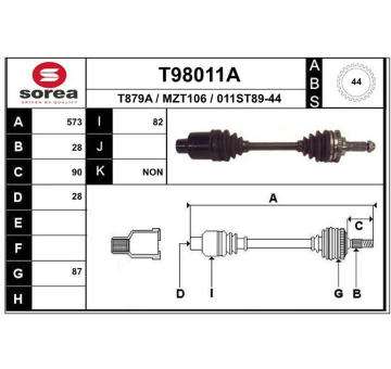 Hnací hřídel EAI T98011A