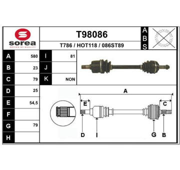 Hnací hřídel EAI T98086