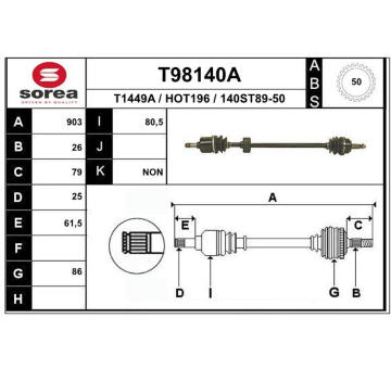 Hnací hřídel EAI T98140A