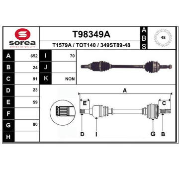 Hnací hřídel EAI T98349A