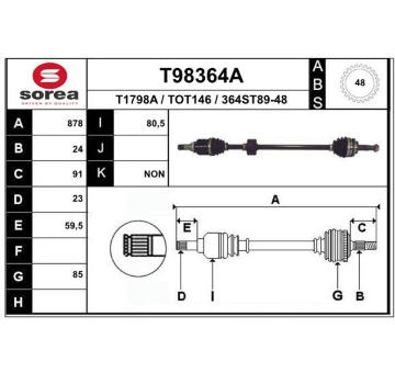 Hnací hřídel EAI T98364A