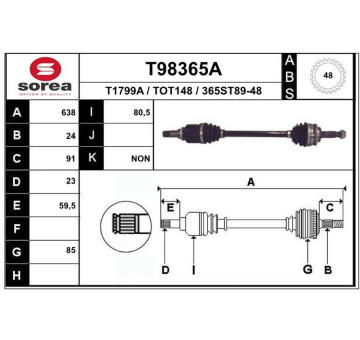 Hnací hřídel EAI T98365A