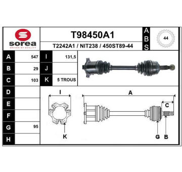 Hnací hřídel EAI T98450A1