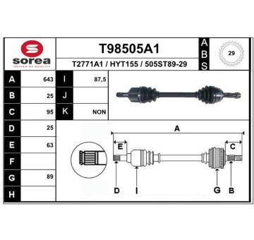 Hnací hřídel EAI T98505A1