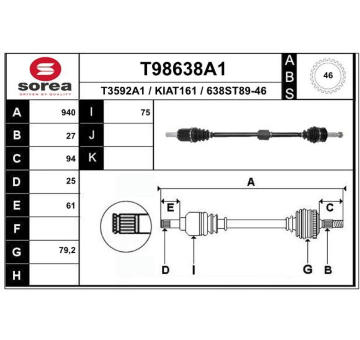 Hnací hřídel EAI T98638A1