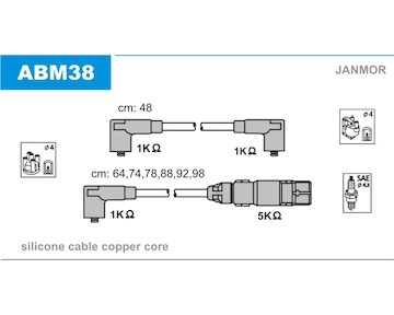 Sada kabelů pro zapalování JANMOR ABM38