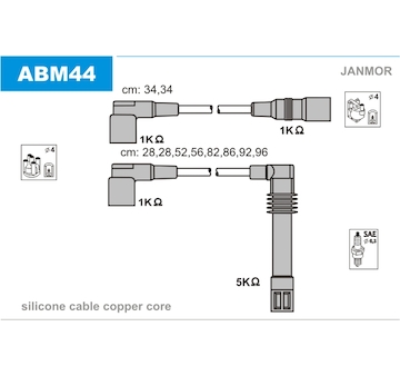Sada kabelů pro zapalování JANMOR ABM44