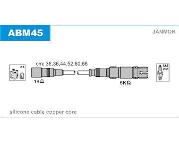 Sada kabelů pro zapalování JANMOR ABM45