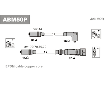 Sada kabelů pro zapalování JANMOR ABM50P