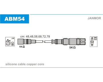 Sada kabelů pro zapalování JANMOR ABM54