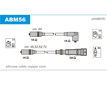 Sada kabelů pro zapalování JANMOR ABM56