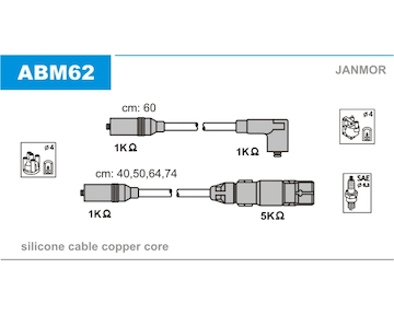 Sada kabelů pro zapalování JANMOR ABM62