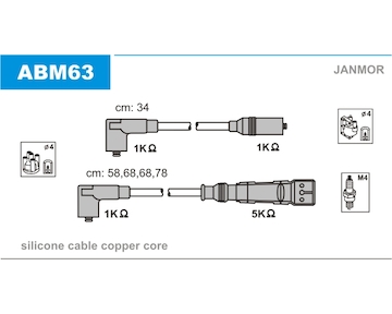Sada kabelů pro zapalování JANMOR ABM63