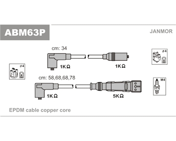 Sada kabelů pro zapalování JANMOR ABM63P