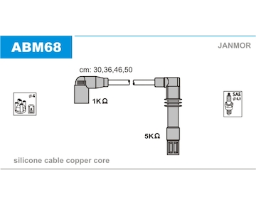Sada kabelů pro zapalování JANMOR ABM68