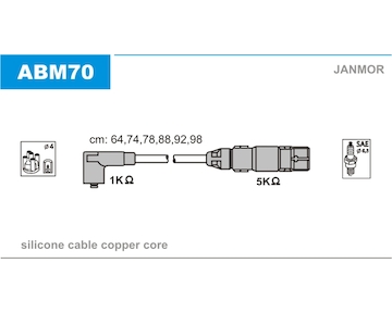 Sada kabelů pro zapalování JANMOR ABM70