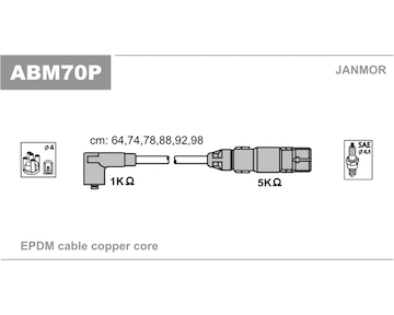 Sada kabelů pro zapalování JANMOR ABM70P