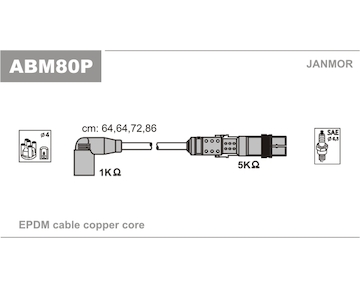Sada kabelů pro zapalování JANMOR ABM80P