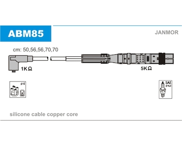 Sada kabelů pro zapalování JANMOR ABM85