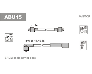 Sada kabelů pro zapalování JANMOR ABU15