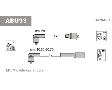 Sada kabelů pro zapalování JANMOR ABU33