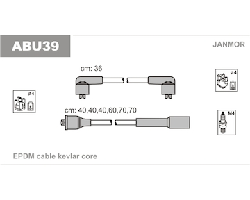 Sada kabelů pro zapalování JANMOR ABU39
