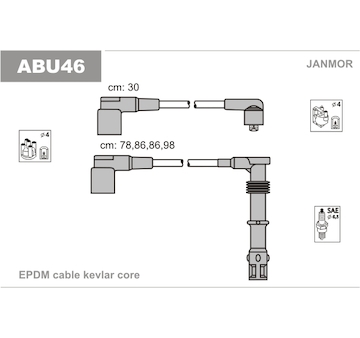 Sada kabelů pro zapalování JANMOR ABU46