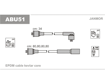 Sada kabelů pro zapalování JANMOR ABU51