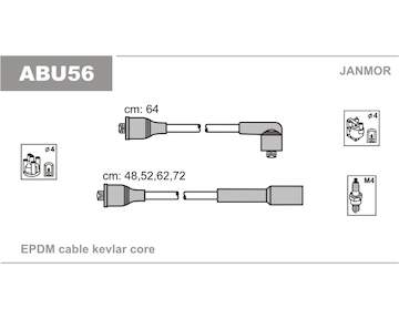 Sada kabelů pro zapalování JANMOR ABU56