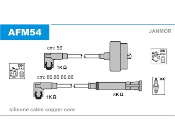 Sada kabelů pro zapalování JANMOR AFM54