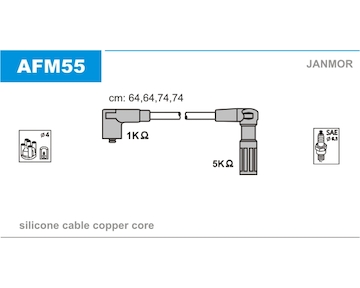 Sada kabelů pro zapalování JANMOR AFM55