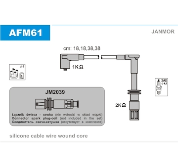 Sada kabelů pro zapalování JANMOR AFM61