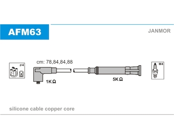 Sada kabelů pro zapalování JANMOR AFM63
