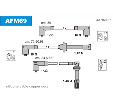 Sada kabelů pro zapalování JANMOR AFM69