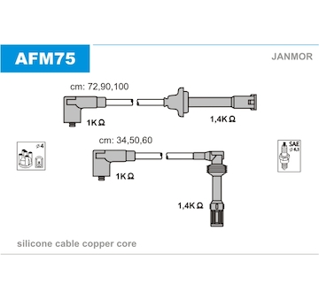 Sada kabelů pro zapalování JANMOR AFM75